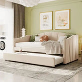Bellemave® Twin Size Daybed With Trundle and Wood Slat - Bellemave